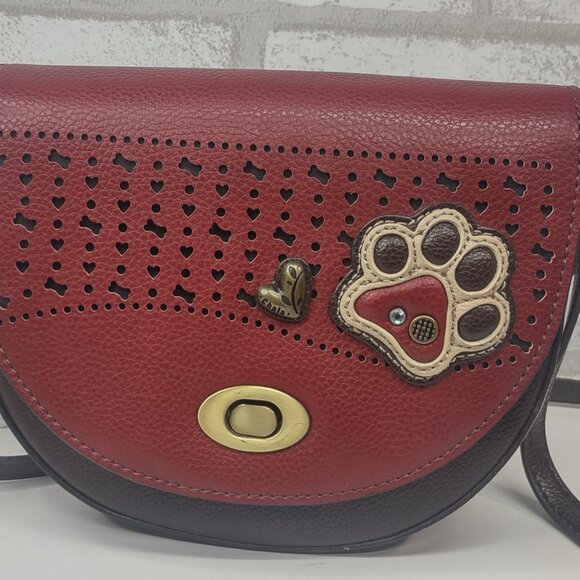 Chala Half Moon Paw Print Crossbody Purse with Adjustable Strap - Picture 2 of 13